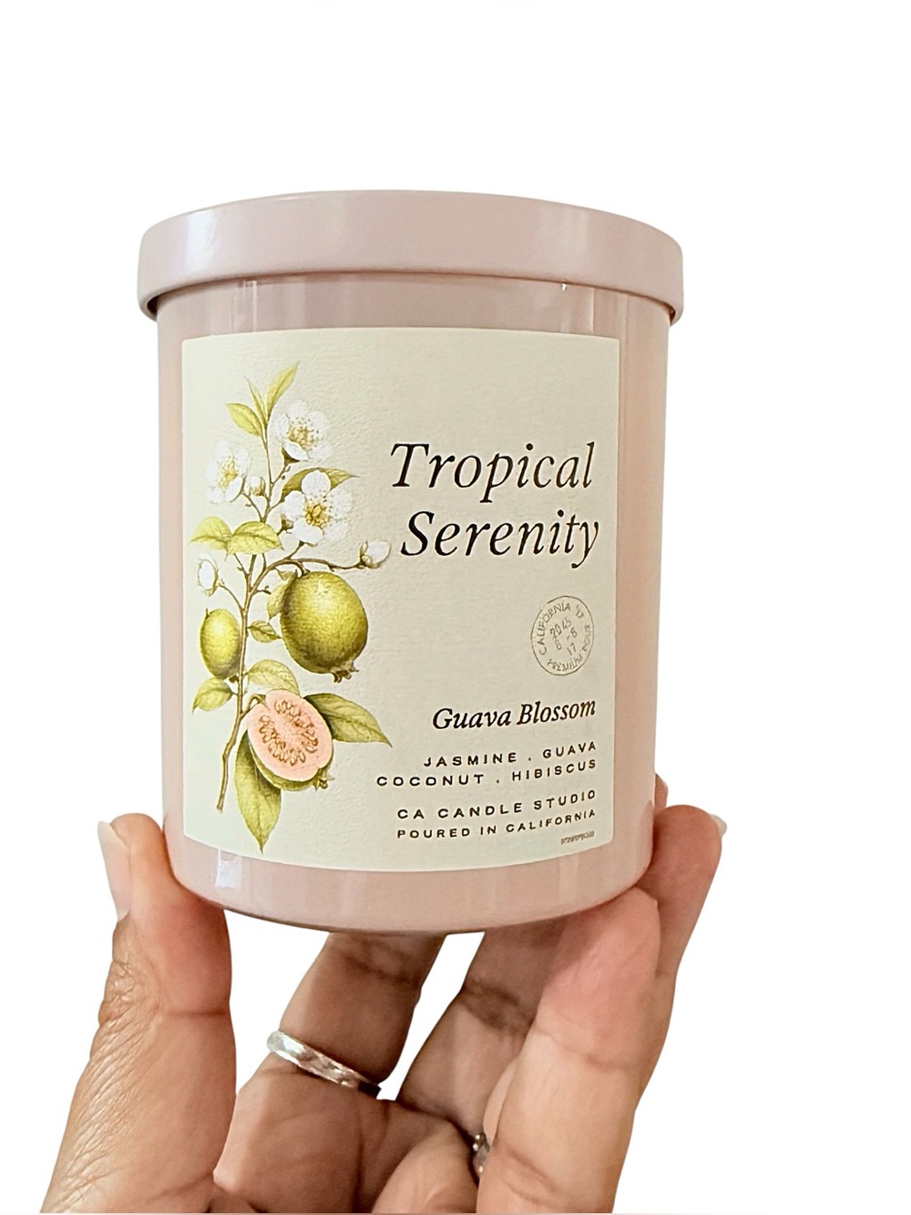 Leoben Company Tropical Serenity Guava Blossom Scented Candle - Pink